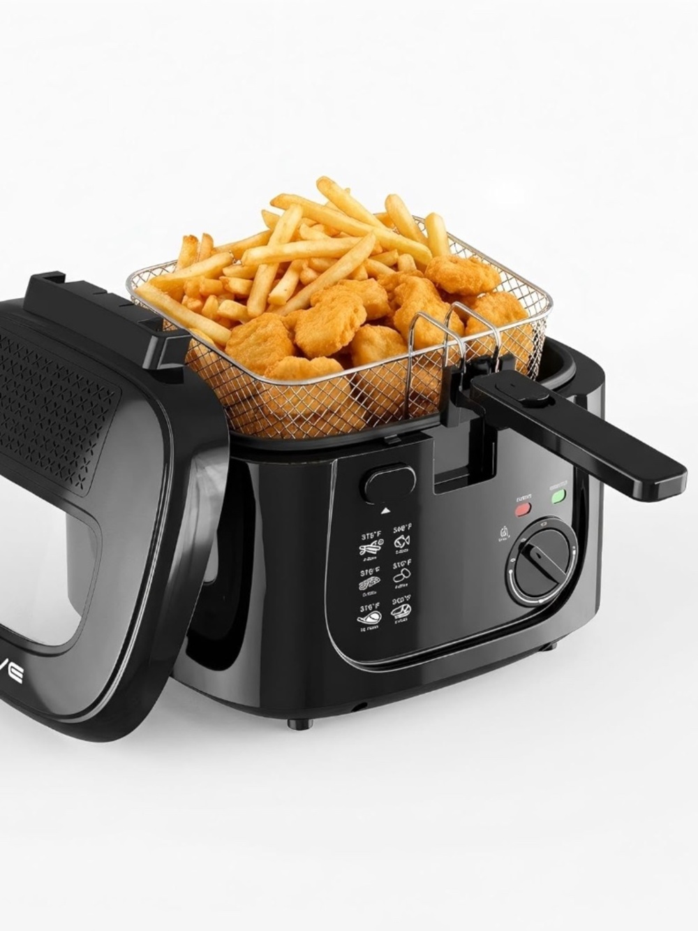 1500W Electric Deep Fryer with 3 Temperature Settings, 2.5L Oil Fryer with Non-S